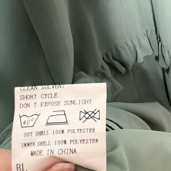 Revelry Harley Chiffon Tiered Maxi Dress 4 Sage Green Ruffle Wedding Guest - Picture 11 of 14